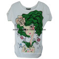 Pantalla de calidad superior Impreso Cotton Custom Lady T Tee Shirt